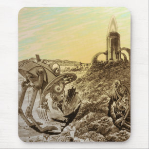 Oude Sciencefiction Buitenaardse Planeet Construct Muismat