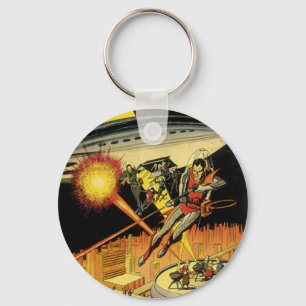 Oude sciencefiction, buitenaardse wezens van UFO Sleutelhanger