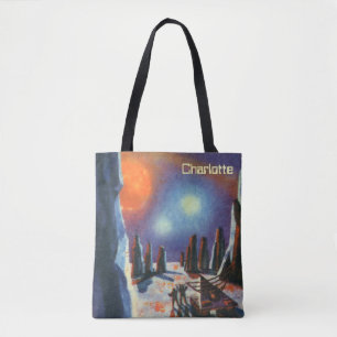 Oude sciencefiction buitenplaneet met buitenaardse draagtas