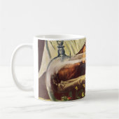 Oude sciencefiction, laboratorium gekke wetenschap koffiemok (Links)