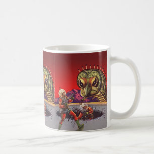 Oude sciencefiction reusachtige duizendpoot insect koffiemok