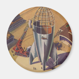 Oude sciencefiction, Sci Fi, raket bouwen Magneet