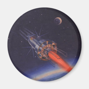 Oude sciencefiction, Sci Fi-raket boven de aarde Magneet