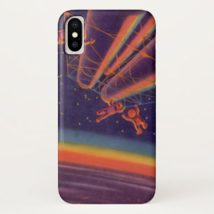 Oude Sciencefiction, Sci-Fi Regenboog Astronauten iPhone X Hoesje