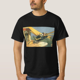 Oude sciencefiction-stoom-punk-cabriolet t-shirt