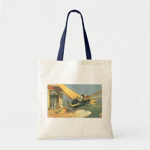 Oude sciencefiction-stoom-punk-omgebouwde auto tote bag