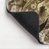 Oude sciencefictionbuitenaardse planeetconstructie muismat (Hoek)