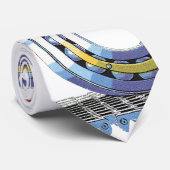 Oude sciencefictionrobot loopt met wiel stropdas (Opgerold)