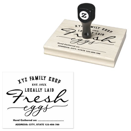 Oude script Gepersonaliseerde eierdoos stempel (Gestempeld)