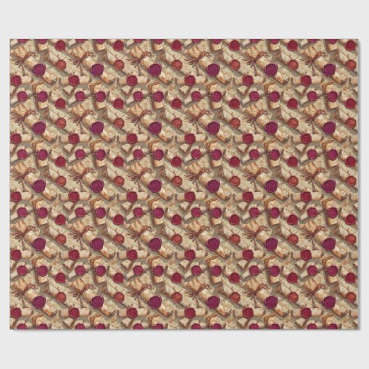 Oude Scrolls met Wax Seals D & D Lore Cadeaupapier (Vlak)