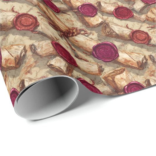 Oude Scrolls met Wax Seals D & D Lore Cadeaupapier (Rol Hoek)