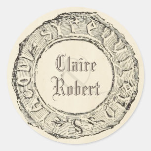 Oude  Seal Style Sprookje Bruiloft Ronde Sticker