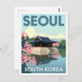 Oude Seouldse Paleis en Bloesems Briefkaart (Voorkant / Achterkant)