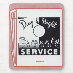oude service voor dekking van dag en nacht muismat