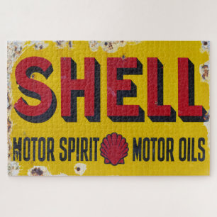 Oude Shell Enamel Sign. Legpuzzel