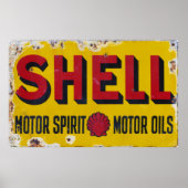 Oude Shell  Enamel Sign. Poster (Voorkant)