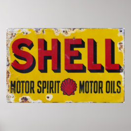 Oude Shell Enamel Sign. Poster