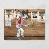 Oude Sherrif met Pistool getekend Briefkaart (Voorkant)