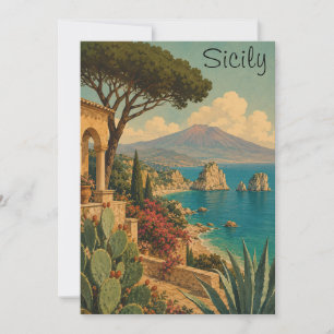 Oude Sicilië Italië Middellandse Zee Eiland Reizen Kaart