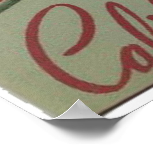 oude Sinaasappels Vruchtbonetiketten Poster (Hoek)