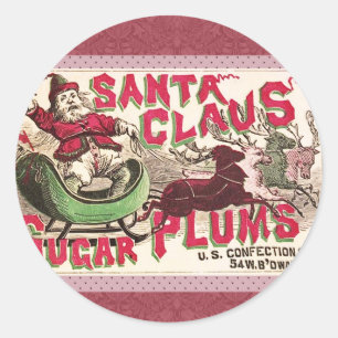 Oude Sint-Klaas Suikerpruimen Reclame Oude Snoepje Ronde Sticker