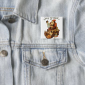 Oude Sint Nicolaas St. Nick Kunstprint Vierkante Button 5,1 Cm (In situ)