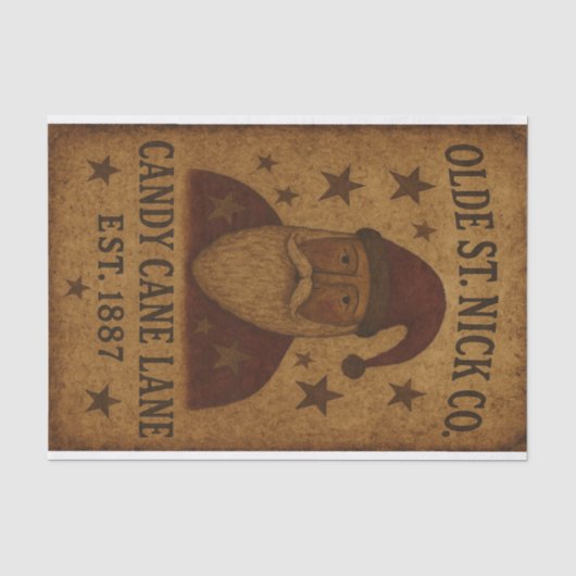 Oude Sint-Nicolaas Suikerstokken Tissuepapier (Voorkant)