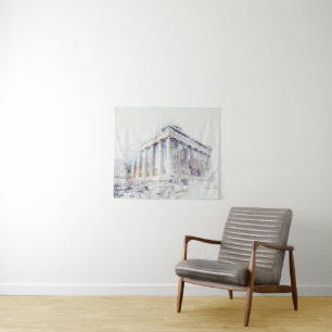 Oude sites Parthenon in Athene, Griekenland Wandkleed