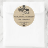 Oude Sjabloon van groenteconserven met fashioned Ronde Sticker (Tas)