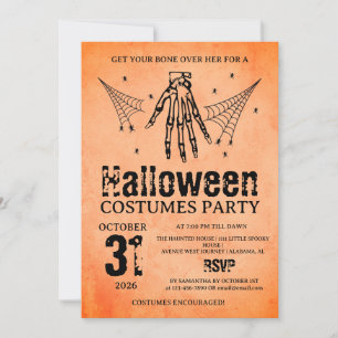 Oude skelet hand Halloween kostuums feest Kaart