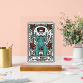 Oude skeletverpleegster tarotkaart shirt ontwerp_1 acryl bord (Huwelijk)