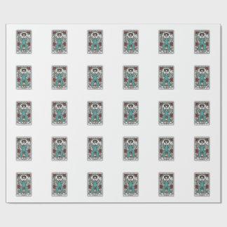 Oude skeletverpleegster tarotkaart shirt ontwerp_1 cadeaupapier