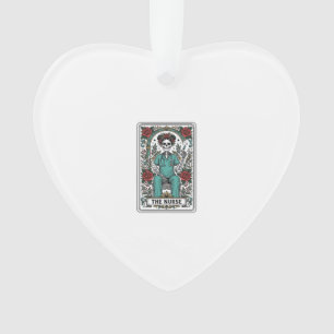 Oude skeletverpleegster tarotkaart shirt ontwerp_1 ornament
