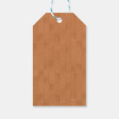 Oude skis op bruine gepersonaliseerde boodschap cadeaulabel (Achterkant)