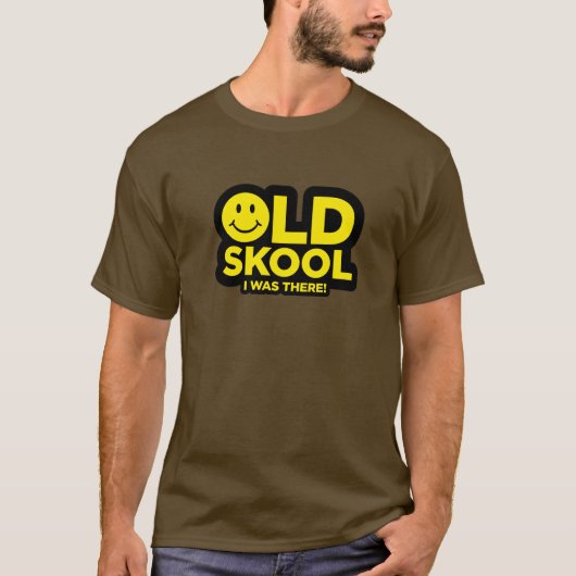 Oude skool - ik was er! Acid Rave - Brown T-shirt (Voorkant)