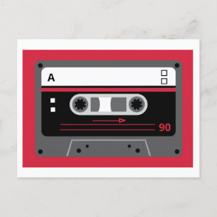 Oude Skool Red en Black Cassette Mix tape Briefkaart
