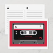 Oude Skool Red en Black Cassette Mix tape Briefkaart (Voorkant / Achterkant)