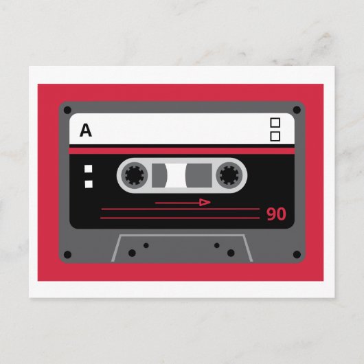 Oude Skool Red en Black Cassette Mix tape Briefkaart (Voorkant)