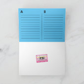 Oude Skool Roze Cassette Mix Tape Groeten Kaart (Binnen)