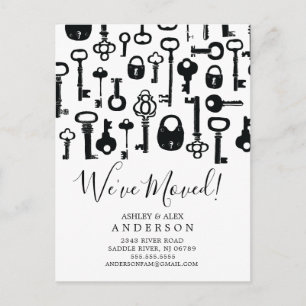 Oude Sleutels Verhuisbericht Postkaart Aankondigingskaart