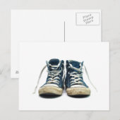 oude sneakers vuile sportschoenen witte achtergron briefkaart (Voorkant / Achterkant)