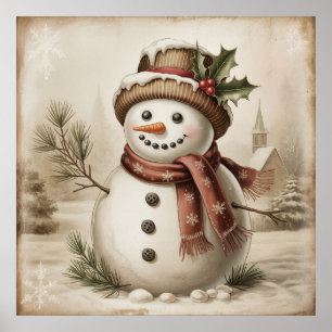 Oude Sneeuwman Poster