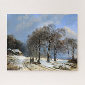 Oude sneeuwscène legpuzzel (Horizontaal)