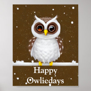 Oude Sneeuwuil Vakantieposter Poster