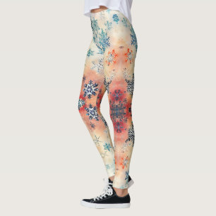 Oude Sneeuwvlokken Patroon - Leggings
