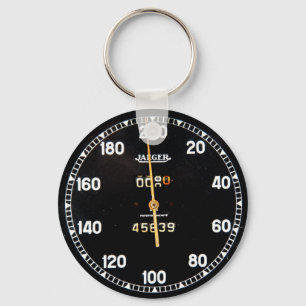 Oude snelheidsmeter van een racewagen sleutelhanger