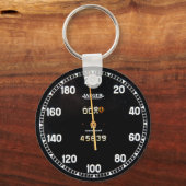 Oude snelheidsmeter van een  racewagen sleutelhanger (Voorkant)