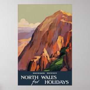 Oude Snowdon Noord-Wales Reisposter Brits Poster