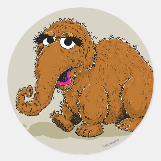 Oude Snuffleupagus Ronde Sticker (Voorkant)