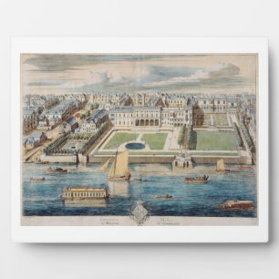 Oude Somerset House on the Strand, gegraveerd door Fotoplaat